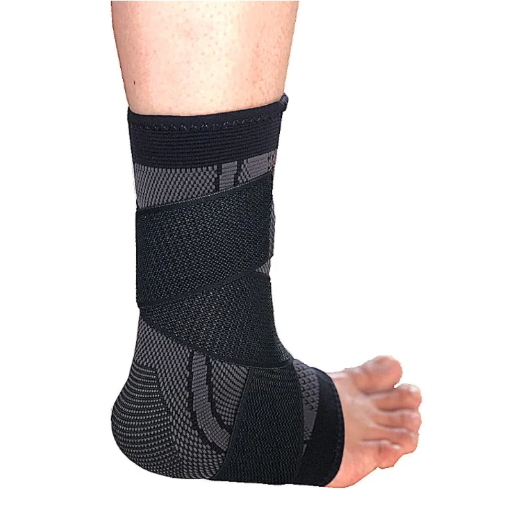 

3D Knitted Elastic Nylon Ankle Support Pad Compression Sleeve Ankle Brace for Fitness Injury Recovery Joint Pain, Black