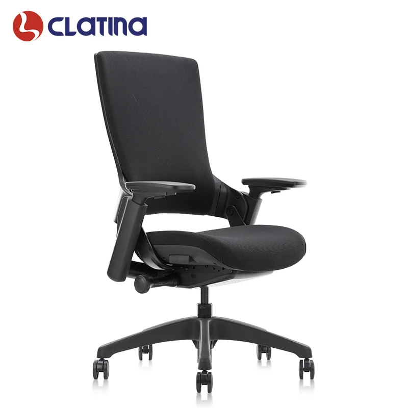 

Free Shipping CLATINA Mellet 3D Adjustable Armrest Swivel Fabric Ergonomic Office Chair, Black/grey