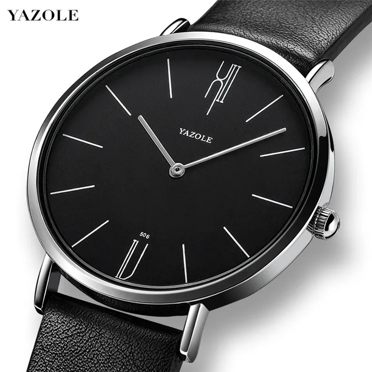 

2019 New Design YAZOLE 506 Reloj fashion Wrist watches man cheap price bracelet Leather quartz watches men