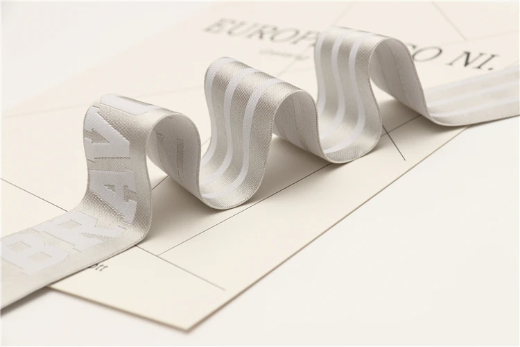 
Custom logo Jacquard woven elastic band 