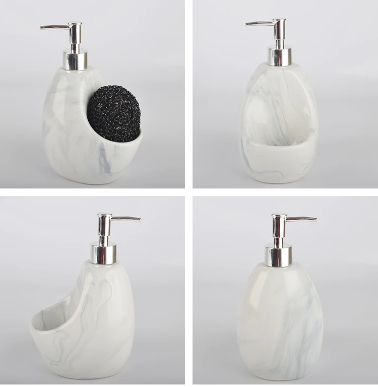 Chaozhou Handmade Marbling Ceramic Shampoo Shower Soap Liquid Dispenser