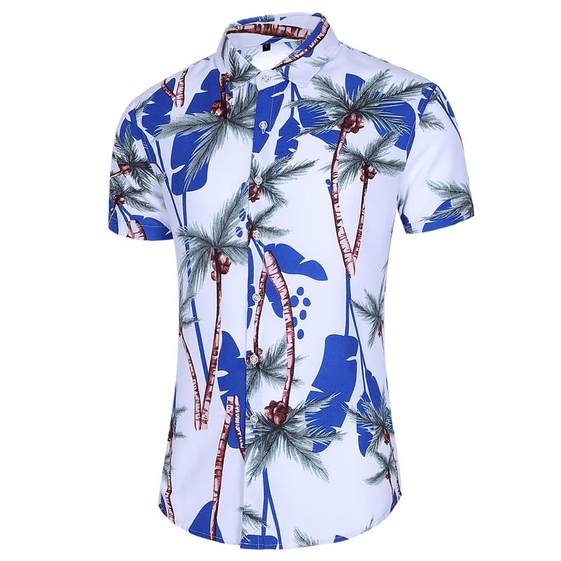 

men's clothing tops fashion chemise beach men shirt short sleeve multi-colors tropical hawaiian casual shirts in 2020