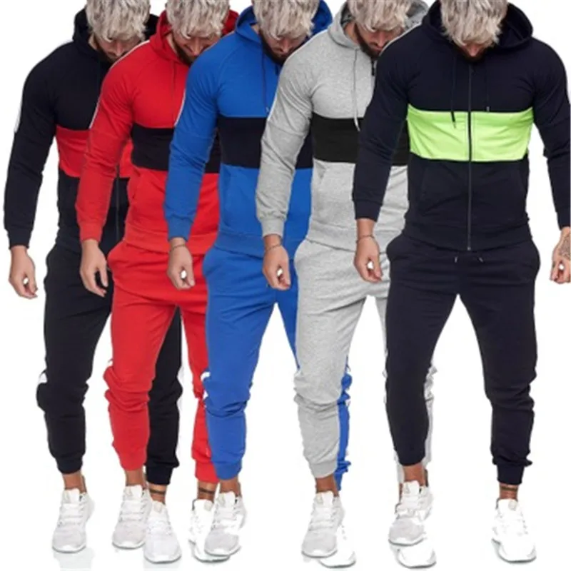 

casual Autumn Euramerica new men's sports plus size Hoodies trousers wholesale Cardigan sweater suit