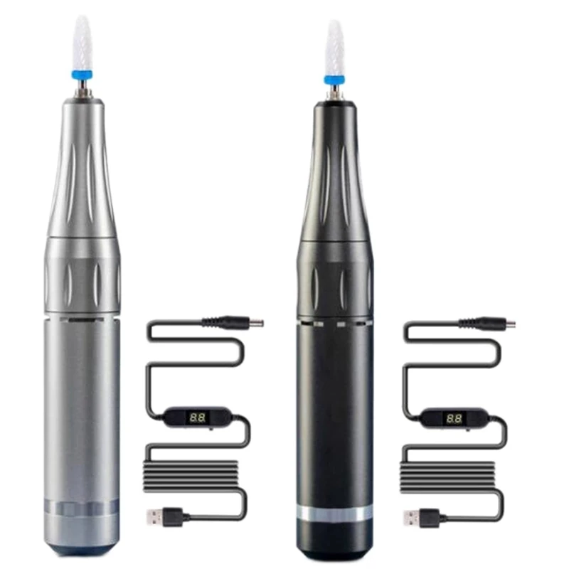 

USB nail driller 35000 RPM portable Nail Drill pen with corn ceramic drill nail polish tester with LED display screen
