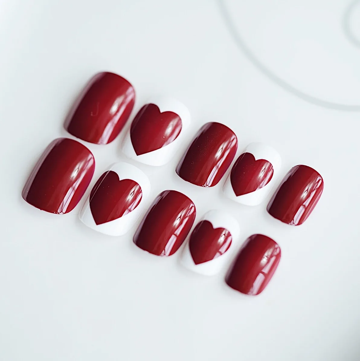 

34 types Private label Custom Press On Nails High Quality Color Gradient Metal Cat Eye Shiny French Square Artificial Fingernail, Picture