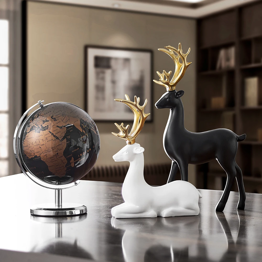 

Nordic resin animal statue office sculpture gift deer decoration home decoration