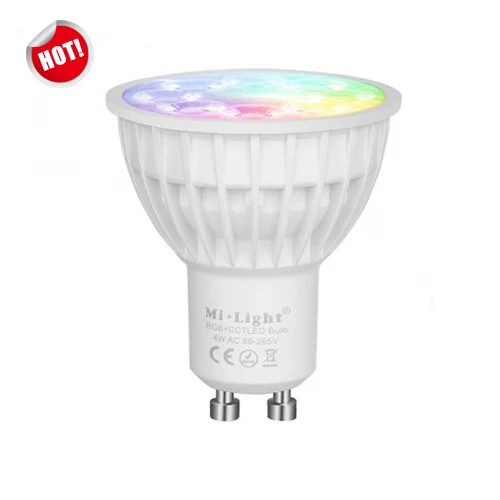 Long lifespan  Mi-light FUT103 4W GU10 RGB+CCT LED Spotlight indoor bulb