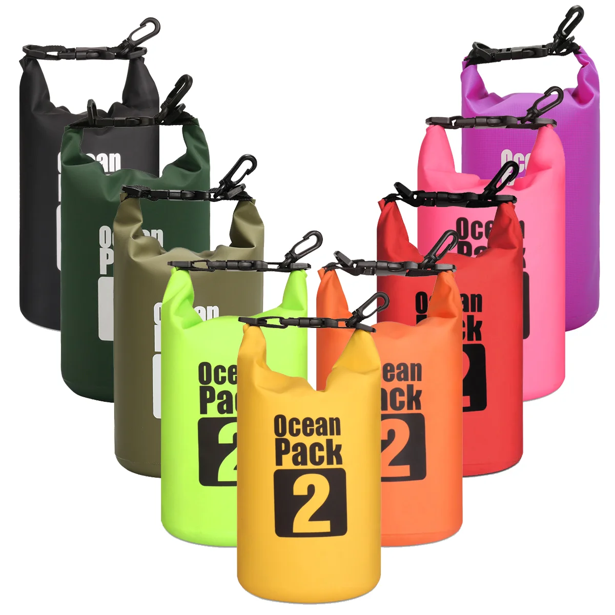 Roll Top  Ocean Pack 2L Boating Floating Hiking Kayak Sack Wet Custom Logo Outdoor PVC Ocean Pack Waterproof Dry Bag