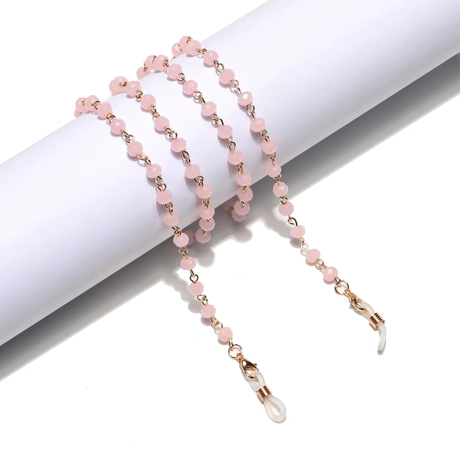 

Fashion Sweet Women Glasses Chain Pink Beaded Eyeglass Lanyard Anti Slip Sunglasses Strap Accessories