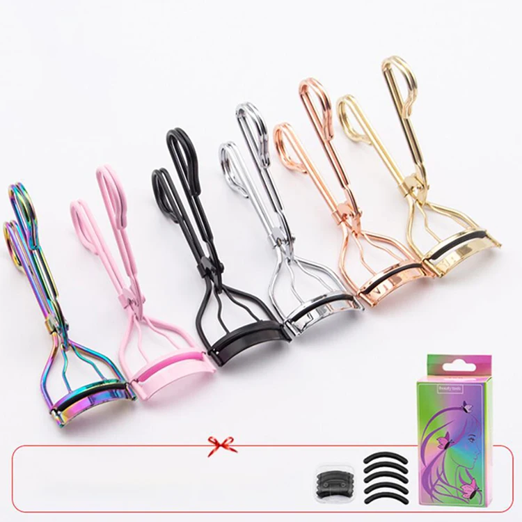 

Wholesales Customized Stainless Steel Makeup Tools Eyelash Curler, Colorful Eyelash Applicator Eyebrow Tweezers For Beauty Girls, Pink,black,silver,gold,rose gold, color