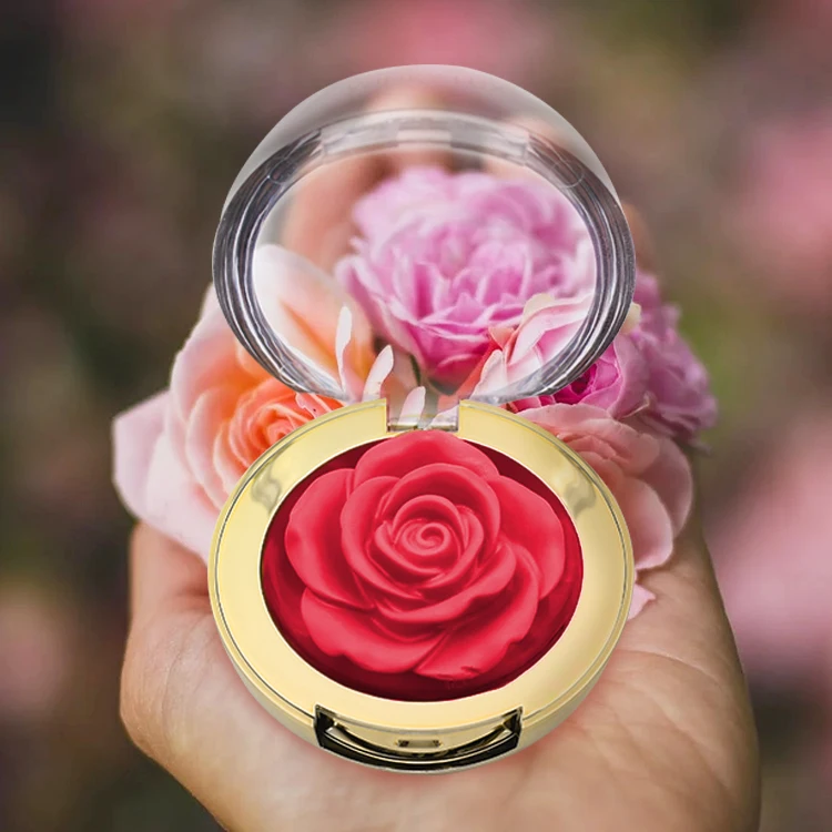 

Private Label Small Petals Cheek Highlighter Blusher Stick Waterproof Matte Vitamin E 3D Rose Blush