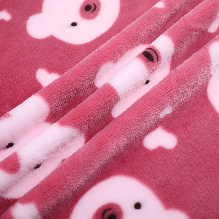 工厂直接供应 100% 涤纶针织印花法兰绒羊毛面料家用纺织品/定制印花