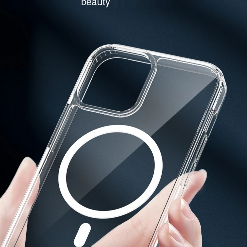 

Transparent acrylic clear phone case drop-resistant two-in-one magnetic for iphone 13 phone case clear for iphone 13 pro max, Crystal, pink crystal, black crystal, black, emerald