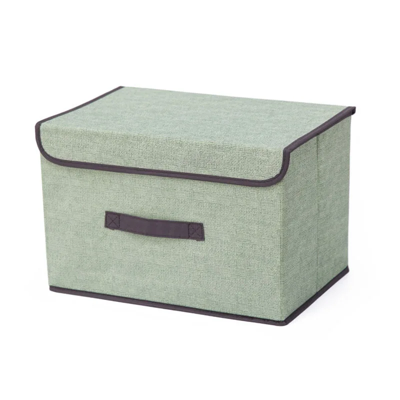 

Large Storage Box With Cover Bedroom Shelf Wardrobe Clothes Toy Shoes Sundries Folding Organizer Fabric Foldable Box For Objects, Beige, gray,green