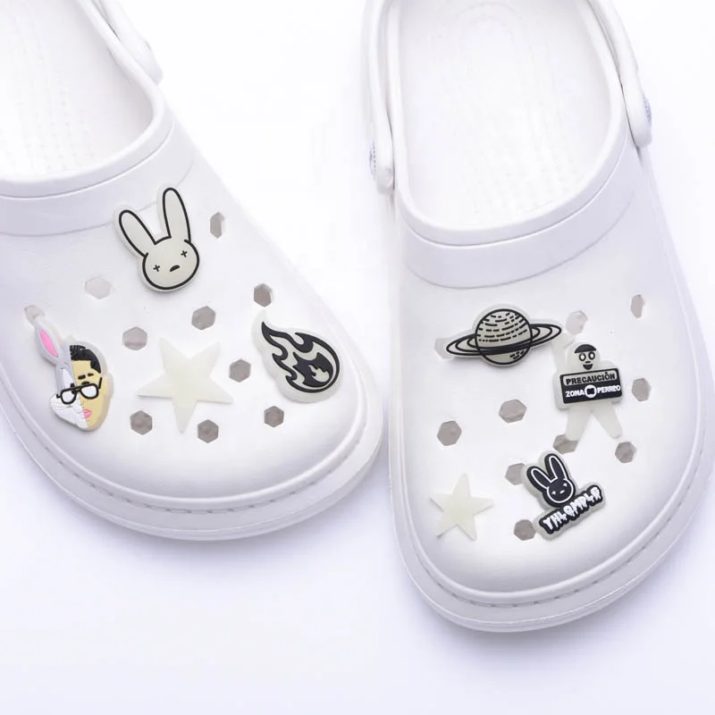 

PVC Charms for croc shoes bad bunny jibitz nightlight croc charms for kids croc shoes custom jibitz, Customized