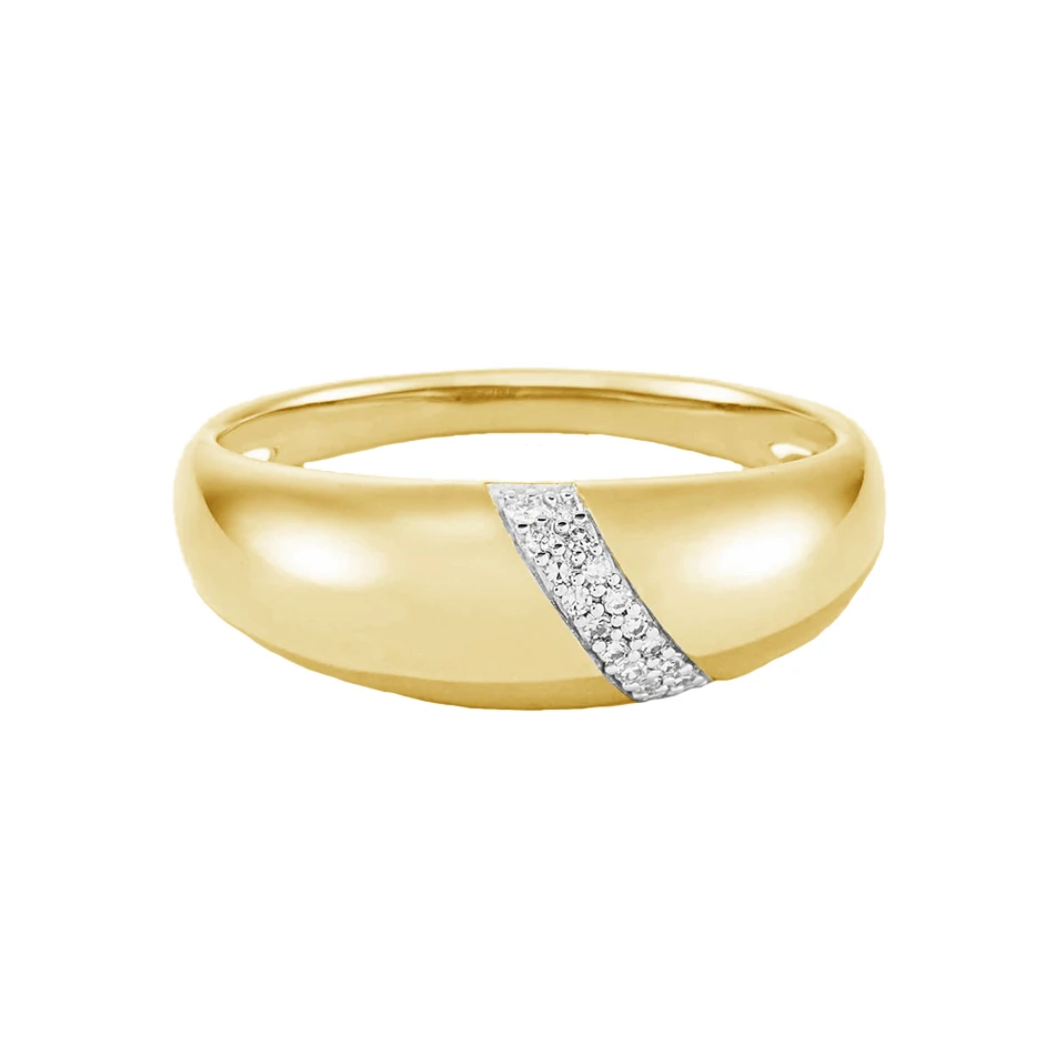 

Wholesale minimalist gold jewelry 18K gold vermeil jewelry 925 sterling silver ring jewelry pave diamond dome ring