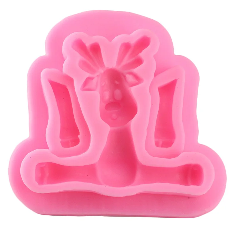 

Cute Deer 3D Craft Soap Silicone Mold Cupcake Decorating Tools Candy Chocolate Fondant Moulds Baby Party Cake Baking Moulds, Pink