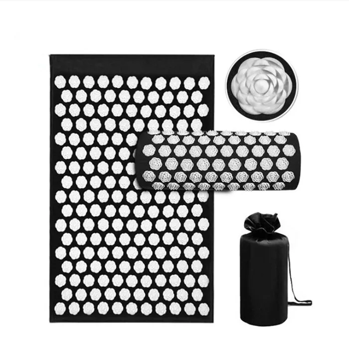 

Extra Long Acupressure Mat and Pillow Massage Set Acupuncture Mattress for Neck and Back Pain. Relieve Sciatic, Headaches, Purple, blue, green, gray black