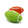 New design rugby ball bright color soft natural rubber durable squeaky pet dog toys chew