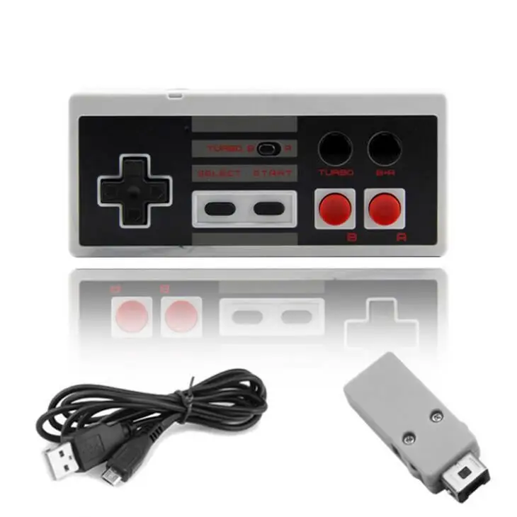 

Wireless Controller Gamepad 2.4G For Nintendo Mini Classic NES Console Wireless Controller, Black grey
