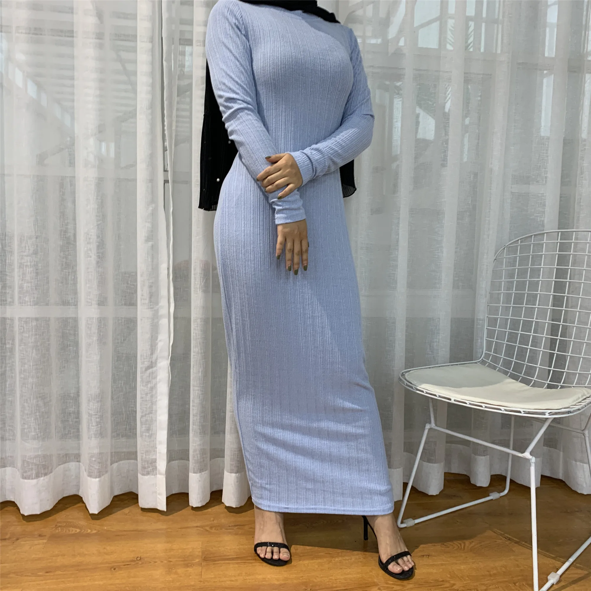 6387# Basic Abaya Inside Wear Long Sleeve Stretchable Knit Cotton Inner ...