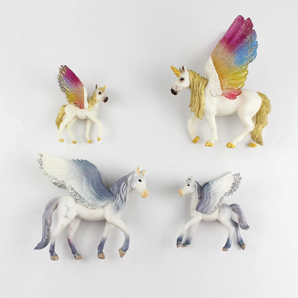 Solid Simulation Animal Model Plastic Flying Horse Figure Unicorn Toys