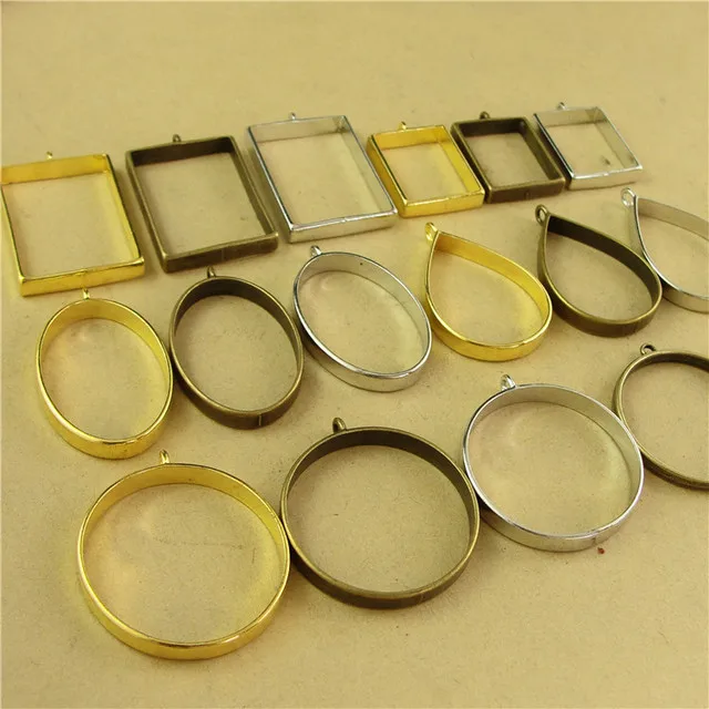 

10pcs/lot High Quality Geometric Figure Charm Photo Frame Hollow Glue Pendant Charms DIY Handmade