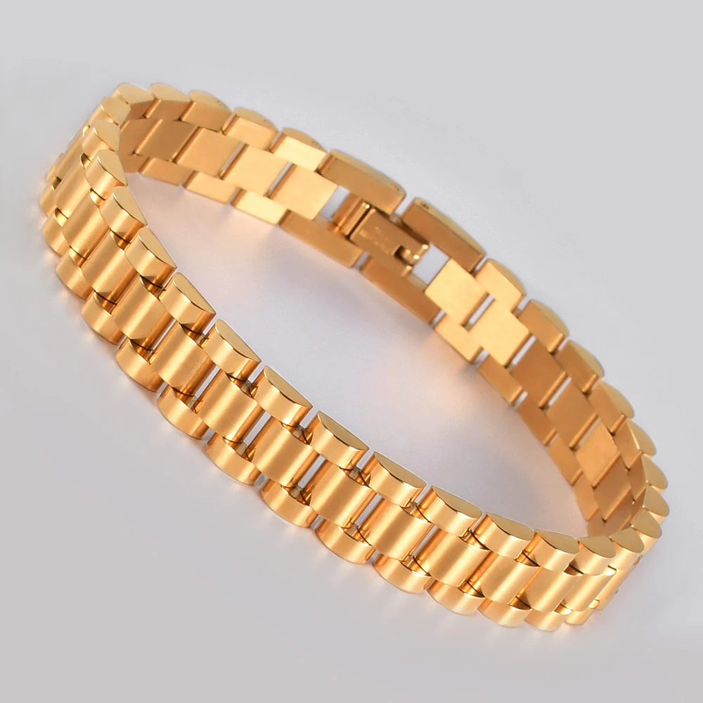 

F258 Bracelet Gold Plated Men Chain Mens Jewellery Customize Watch Steel Bangles Charm Cuff Stainless Steel Designer Bracelet