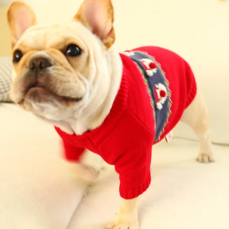 

Hot New Christmas Santa Claus Red Warm Dog Sweater Winter Pet Clothes