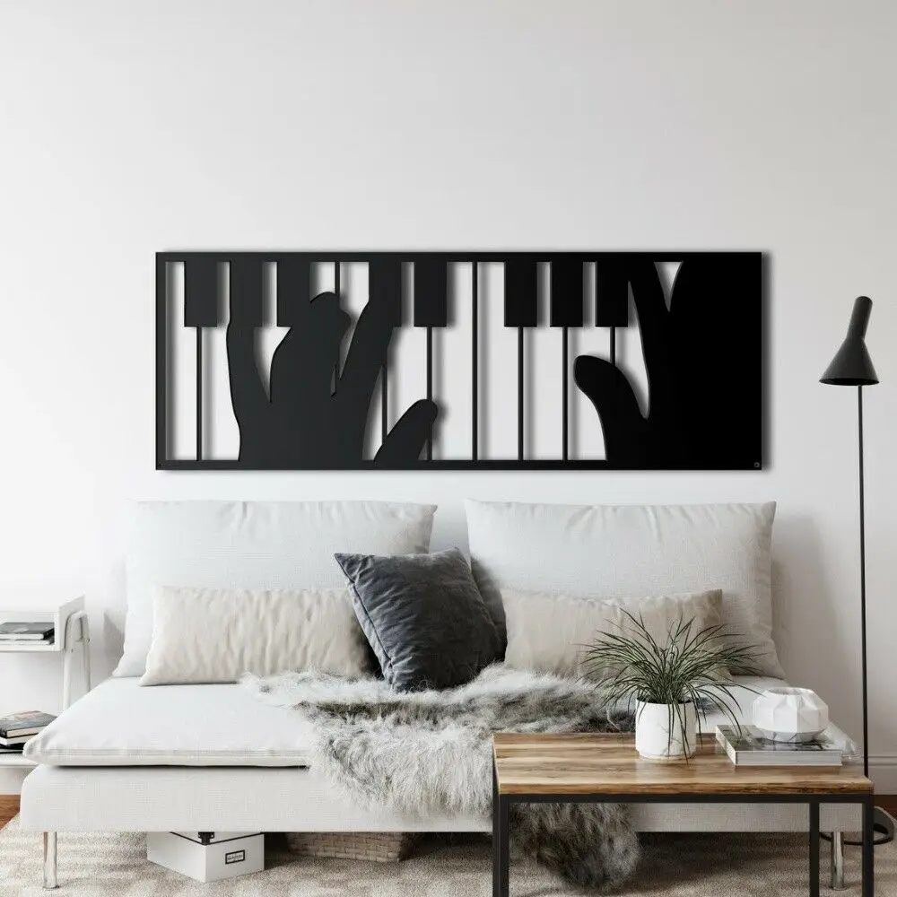 

Piano Time, Metal Piano Wall Art Music Decor, Black