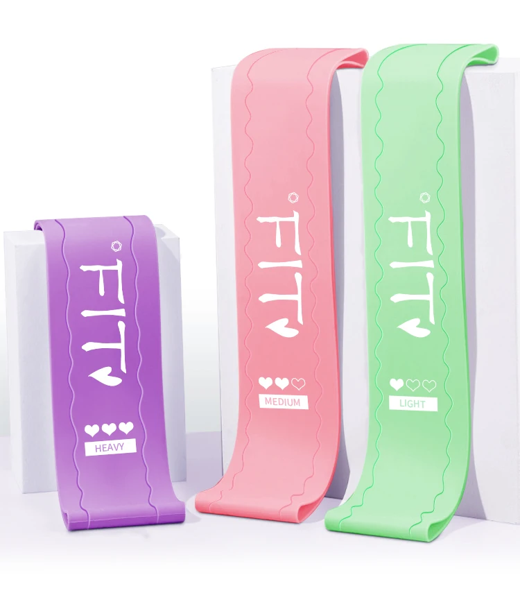 

3 piece set non slip exercise workout circle fitness sport resistance loop band, Black, yellow, red,purple,pink, green