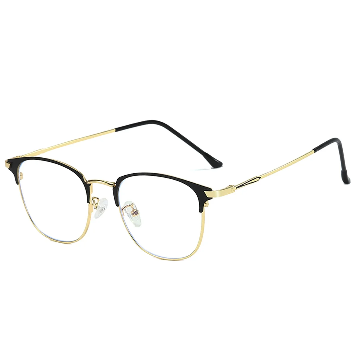 

2021 New Trend Half Eyebrow Frame Metal Material Square Unisex Optical Glasses With Blue Light Blocking Computer Spectacles