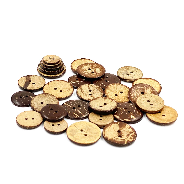 

Wholesale Eco friendly Natural Round 2/4 Holes Custom Coconut Shell Buttons, Natural color