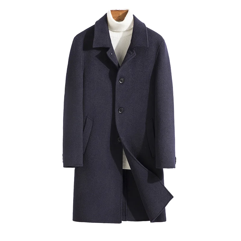 

Korean Design Casual Coat Long Trench Coat Men Cashmere Wool Coat