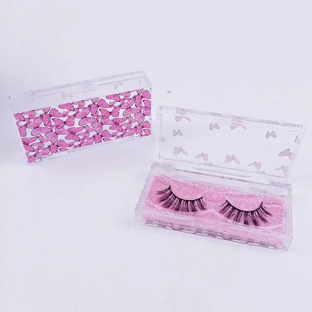 

Makeup False Eyelash 3D Private Label Free Sample Mink Eyelashes 25mm Mink Eyelashes With Paper Packaging Box, Black