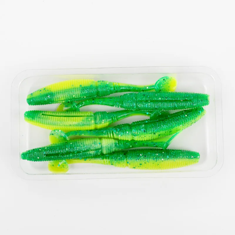 

1g 5cm bass pike lure 3D Eyes swimbait shad silicone rubber T Tail Soft Baits, 10 colors