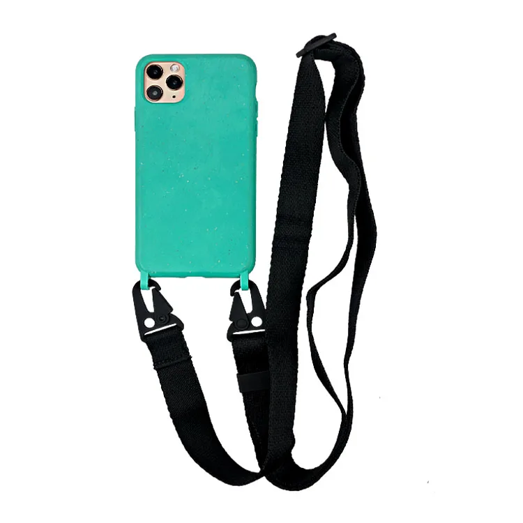 

Lanyard Woven Strap With 100% Biodegradable Phone Case Cover For iPhone 11 Pro, Many color for you choose