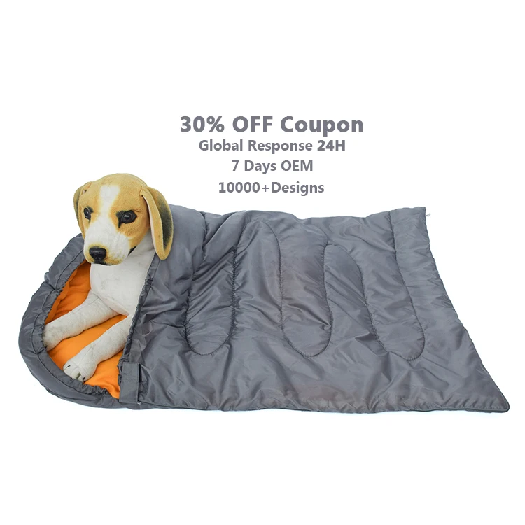 

2020 New Design Wholesale Comfort with Compression Sack Envelope Lightweight Portable Waterproof Dog Sleeping Bag for outdoor, Gray