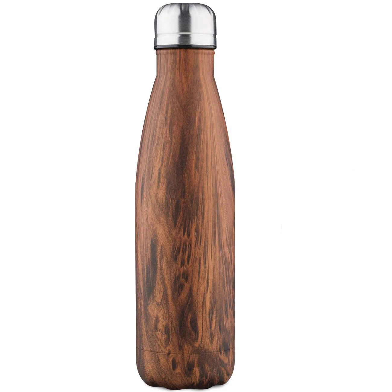 Cola Shaped 17 oz Double Wall Vacuum Insulated Bottle Stainless Steel Water Thermos Bottle Bamboo with Custom Logo