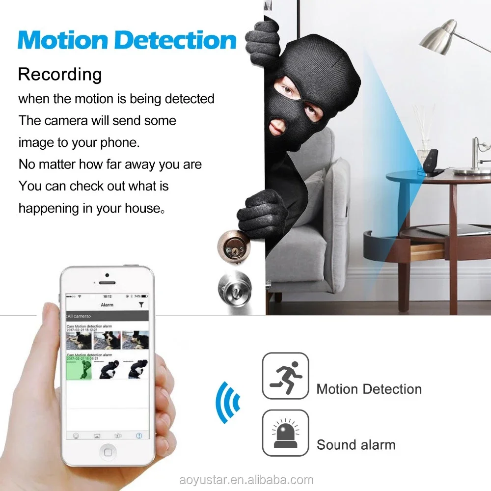 Hidden Camera Night Light Wireless Charger Wifi Mini Spy Camera Hd
