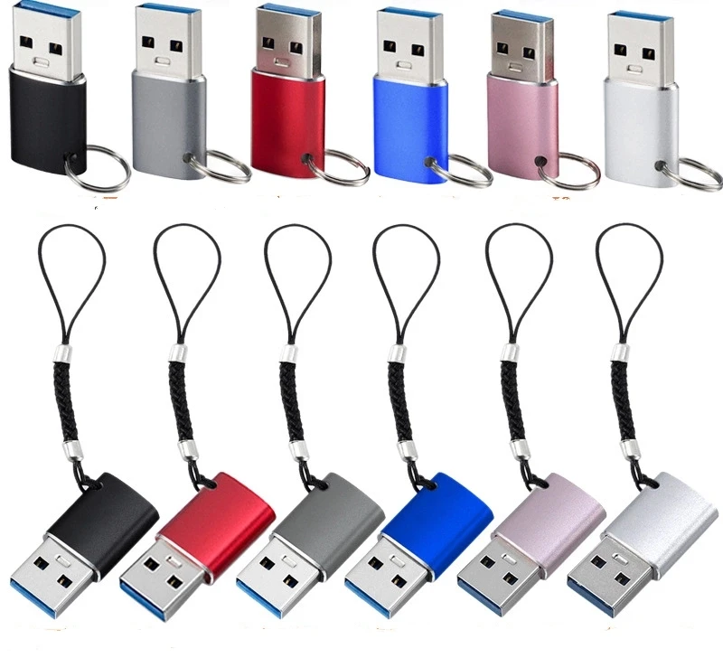 

USB C 3.0 Female to USB-A Male Adapter Type C to A Charger Cable Adapter for iPhone and Samsung With Keychain For Amazon