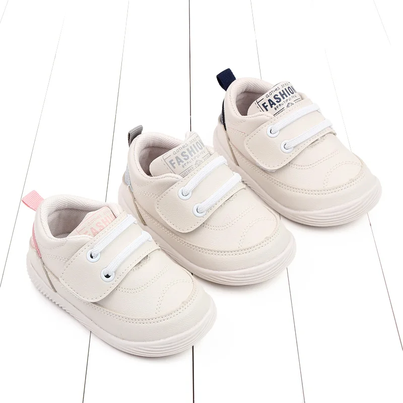 

Spring and Autumn Kids Casual Shoes Rubber Shoes Unisex Hoop & Loop Design, Pink/gray/blue