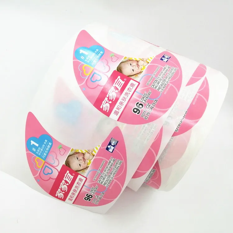Custom Roll Packaging White PE Adhesive Sticky Labels Water Resistant Shampoo Laundry Bottle Label Sticker for Detergent