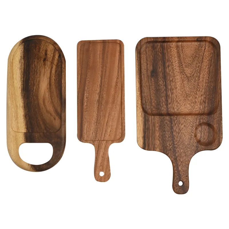 

Musowood Acacia Rectangle Wooden Tea Tray Serving Table Plate Snacks Food Storage Dish for Hotel Home Serving Teak Tray, Natural wood color