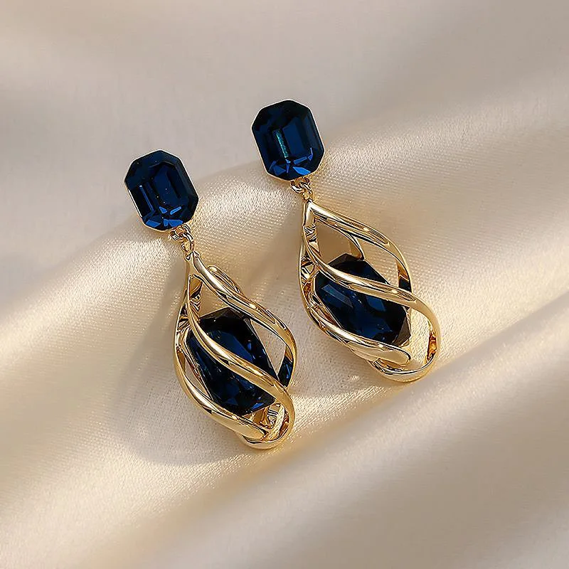 

fashion crystal blue cz earrings women