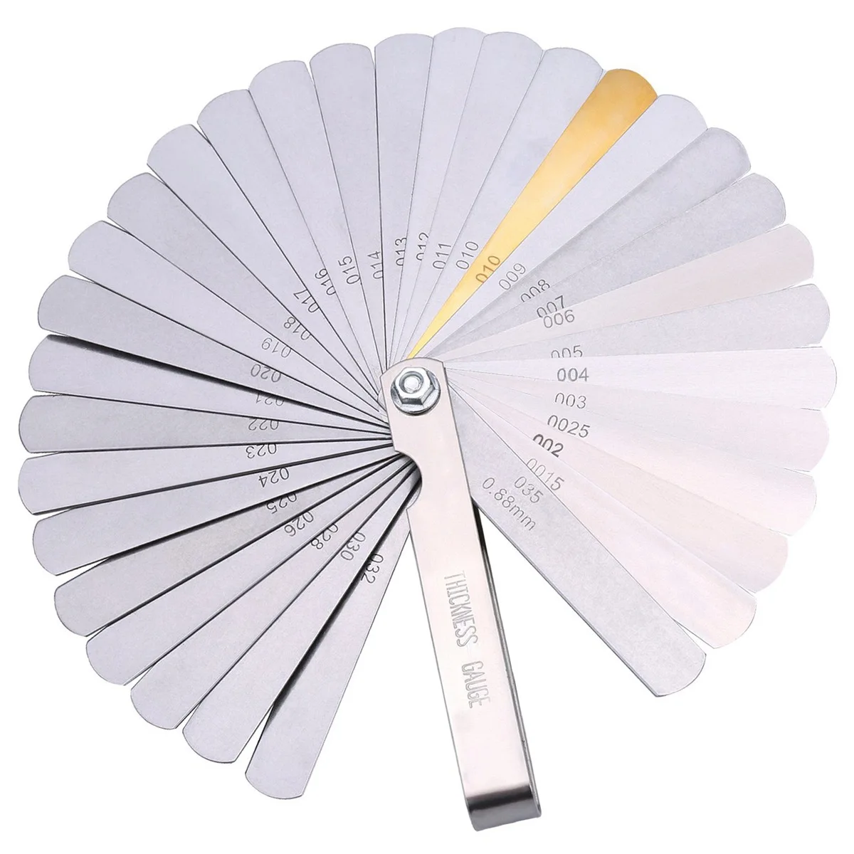 

Measurement Tool 32 Blades Feeler Gauge Metric Filler 0.04-0.88mm Thickness Gage, Black,white