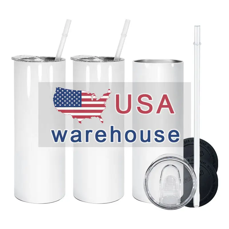 

RTS USA Free Shipping stainless steel mug tumblers sublimation usa warehouse skinny straight blank cups sell by cases