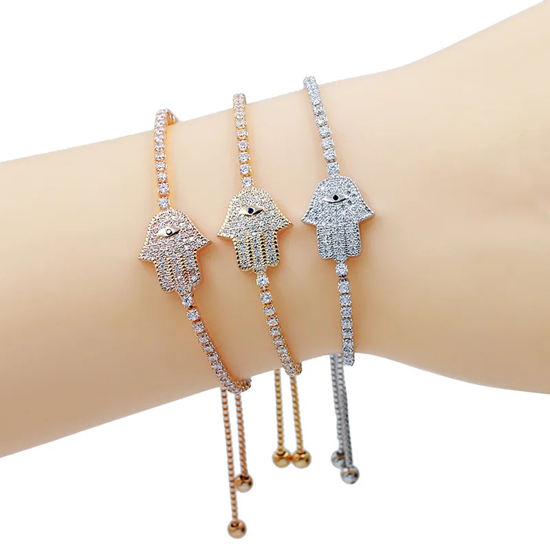 

Hesiod Fashion Copper Plating Real Gold Full Zircon Hand of God Bracelet