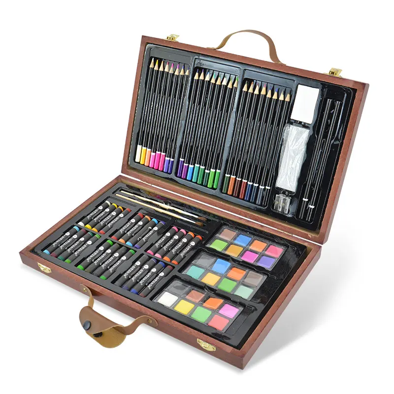 
Deluxe Rainbow Wooden Art Set Full Colors Professional Drawing Art Set  (1600088932203)