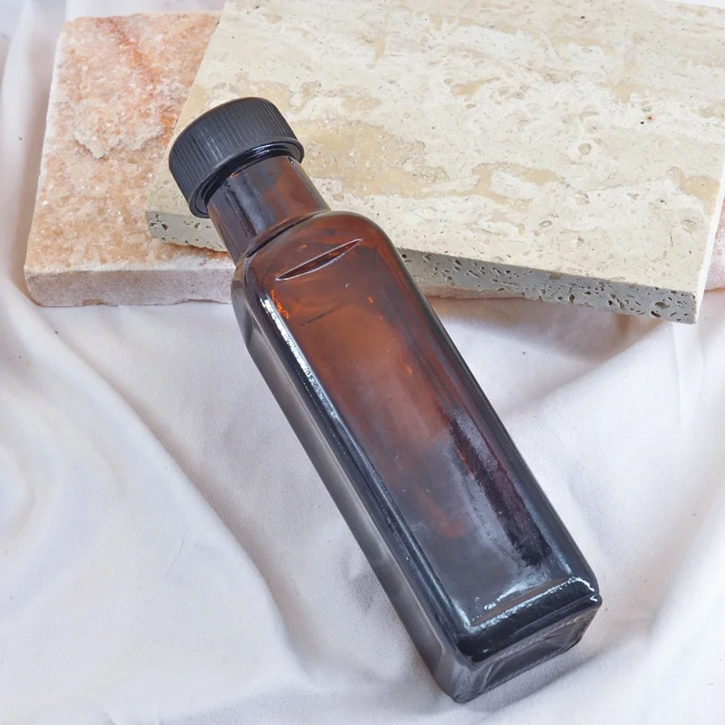 

250ml 500ml 750ml 1000ml Glass Amber Square Olive Oil Bottle, Customized